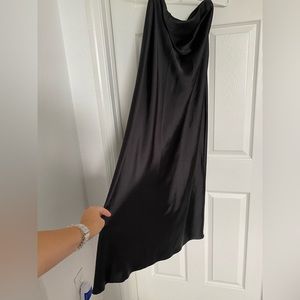Black silk classy skirt